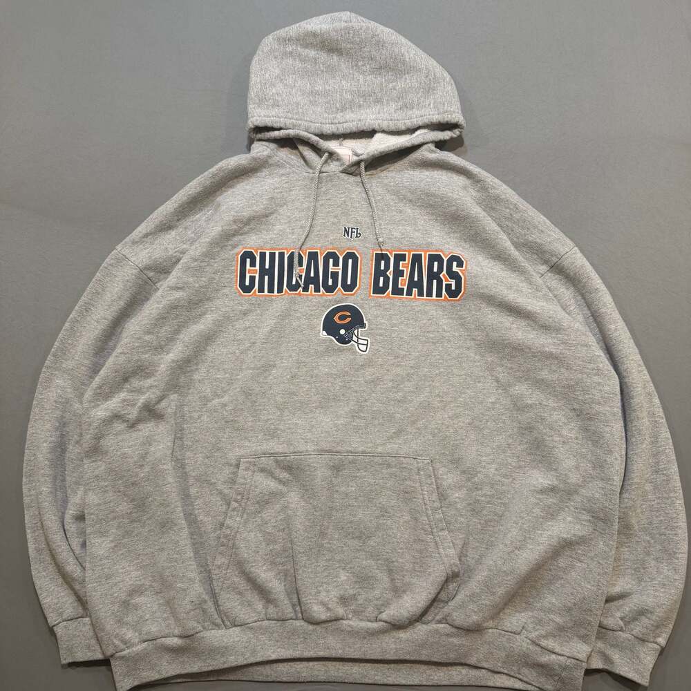 Vintage NFL Chicago Bears Grey Hooded Sweatshirt Hoodie